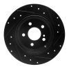 R1 03-16 Mercedes-Benz E280 (Canada) Rear Left Drilled & Slotted Black Brake Rotor