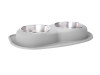 WeatherTech Pet Feeding System Double Low 96oz 3in. Stainless Bowl - Light Grey