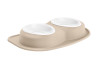 WeatherTech Pet Feeding System Double Low 96oz 3in. Poly Bowl - Tan