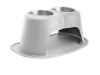 WeatherTech Pet Feeding System Double High 64oz 12in. Stainless Bowl - Light Grey
