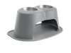 WeatherTech Pet Feeding System Double High 64oz 12in. Stainless Bowl - Dark Grey