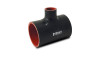 Vibrant Silicone T-Hose Coupler with 3-inch Hose ID, 4-inch Overall Length, and 1.5-inch Branch ID