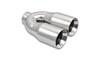 Vibrant 2.5-inch ID Dual 3.5-inch OD Round Stainless Steel Exhaust Tips - Double Wall Straight Cut