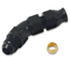 Vibrant 45 Degree 3/8 inch Tube to Male -6AN Flare Adapter with Olive Inserts - Part 16576