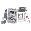 Edelbrock Part #2020 Small-Block Chevy Manifold and Carburetor Kit – Performance Upgrade for 1957-1986 Models