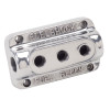 Edelbrock Part #12851 Vintage Polished Aluminum Fuel Block for Triple Carburetors