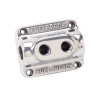 Edelbrock Part #12801 Polished Aluminum Fuel Block for Dual Carb Applications