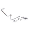 Edelbrock Part 8128 Chrome Steel Dual Feed Fuel Inlet with Polished Aluminum Filter for Thunder Series AVS Carbs