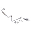 Edelbrock Part 8128 Chrome Steel Dual Feed Fuel Inlet with Polished Aluminum Filter for Thunder Series AVS Carbs
