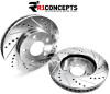 R1 Concepts E-Line Drilled/Slotted Rear Brake Rotors For 2002-06 Audi A4 [B6]