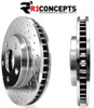 R1 Concepts E-Line Cross-Drilled Front Brake Rotors + Pads 2009-13 Audi A4/S4 [B8]