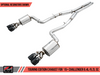 AWE Touring Edition Exhaust for 15+ Challenger 6.4 / 6.2 SC - Resonated - Diamond Black Quad Tips - 3015-43146