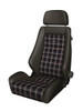 Recaro Classic LX Seat - Black Leather/Classic Checkered Fabric