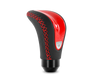 Momo Combat Evo Shift Knob - Black Leather, Red Insert, Red Stitching