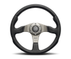Momo Race Steering Wheel 320 mm - Black Leather/Anth Spokes