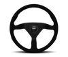 Momo Montecarlo Alcantara Steering Wheel 320 mm - Black/Black Stitch/Black Spokes