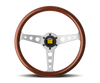 Momo Indy Steering Wheel 350 mm - Magoany Wood/Brshd Spokes