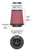 Airaid Universal Air Filter - Cone 4 x 7 x 4 5/8 x 7 w/ Short Flange 700-458