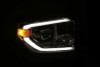 AlphaRex 14-20 Toyota Tundra LUXX LED Proj Headlights Plank Style Alpha Black w/Activ Light/DRL