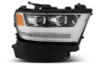 AlphaRex 19-20 Ram 1500HD PRO-Series Proj Headlight Plnk Styl Chrm w/Activ Light/Seq Signal/Plnk DRL