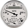 AutoMeter Gauge Tach/Speedo 3-3/8in. 120MPH & 8K RPM Elec. Program. Old Tyme Wht