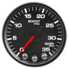 Autometer Spek-Pro Gauge Boost 2 1/16in 35psi Stepper Motor W/Peak & Warn Black/Black P30332