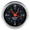 Autometer Designer Black 2-1/16in Analog 12 Hour Clock