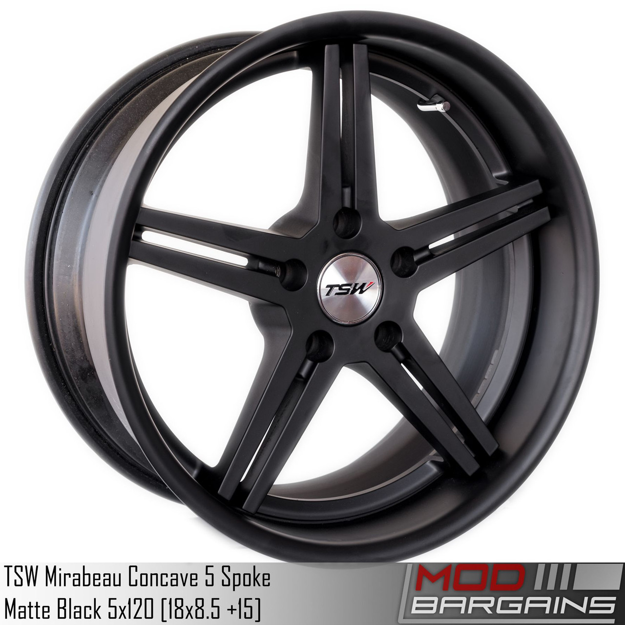 Matte Black TSW Mirabeau Wheels for BMW 5x120mm [18x8.5 +15]