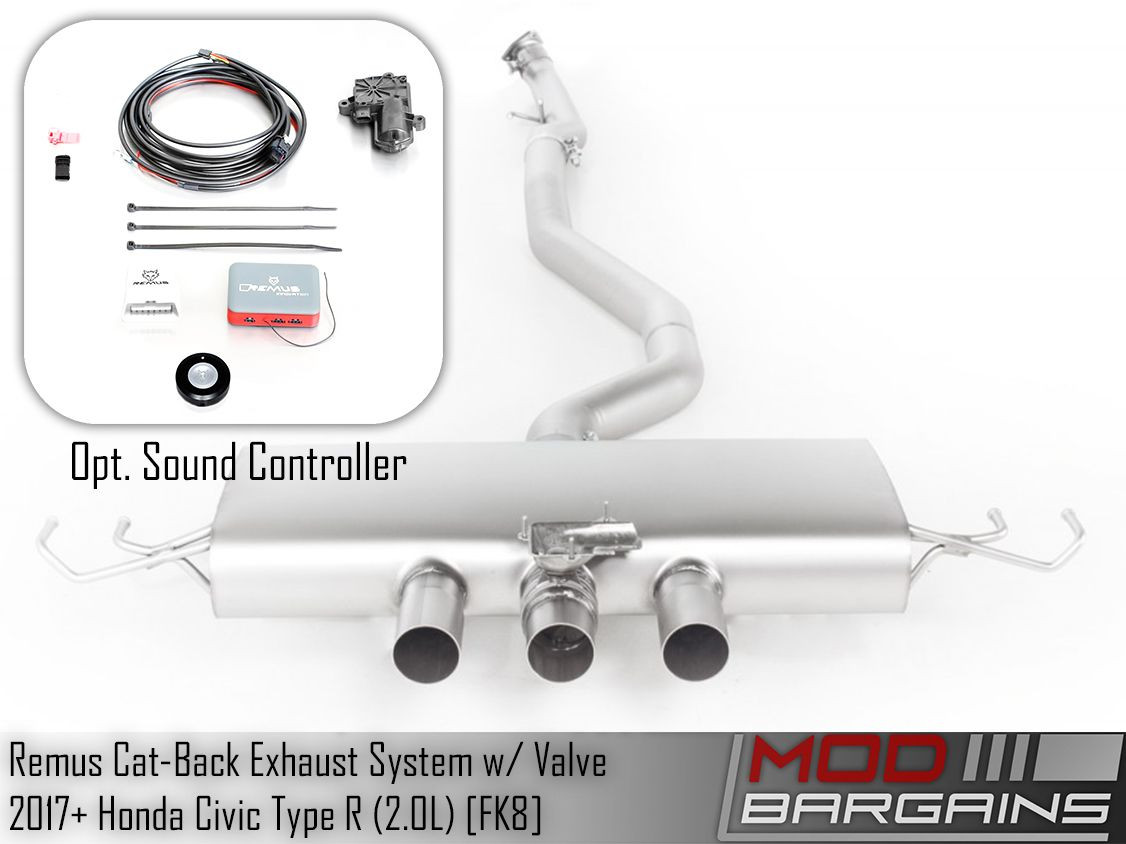 Remus Cat Back Exhaust System W Valve For 2017 Honda Civic Type R Fk8