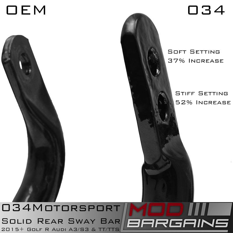 034Motorsport 22.2mm Solid Rear Sway Bar Kit Mk7 Golf R & 8V Audi