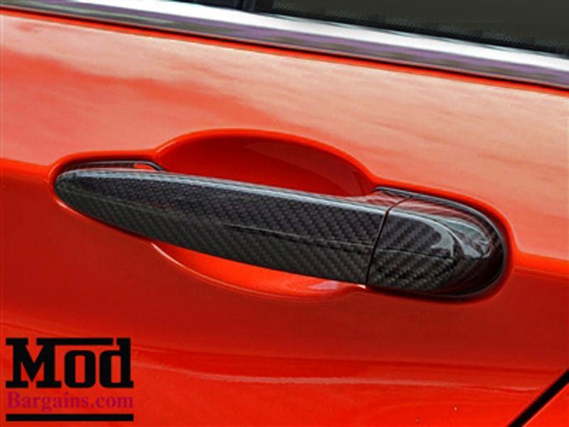 4Pcs Glossy Carbon Fiber Door Handle Cover Stickers For BMW X5 F15 - Black, 2 Year Warranty
