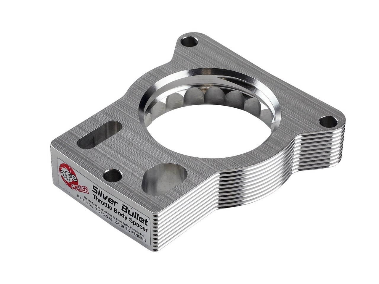 aFe Power Silver Bullet Throttle Body Spacer - Silver for GM Trucks  2500/3500 96-00 V8-7.4L/01-07 V8-8.1L - 46-34021