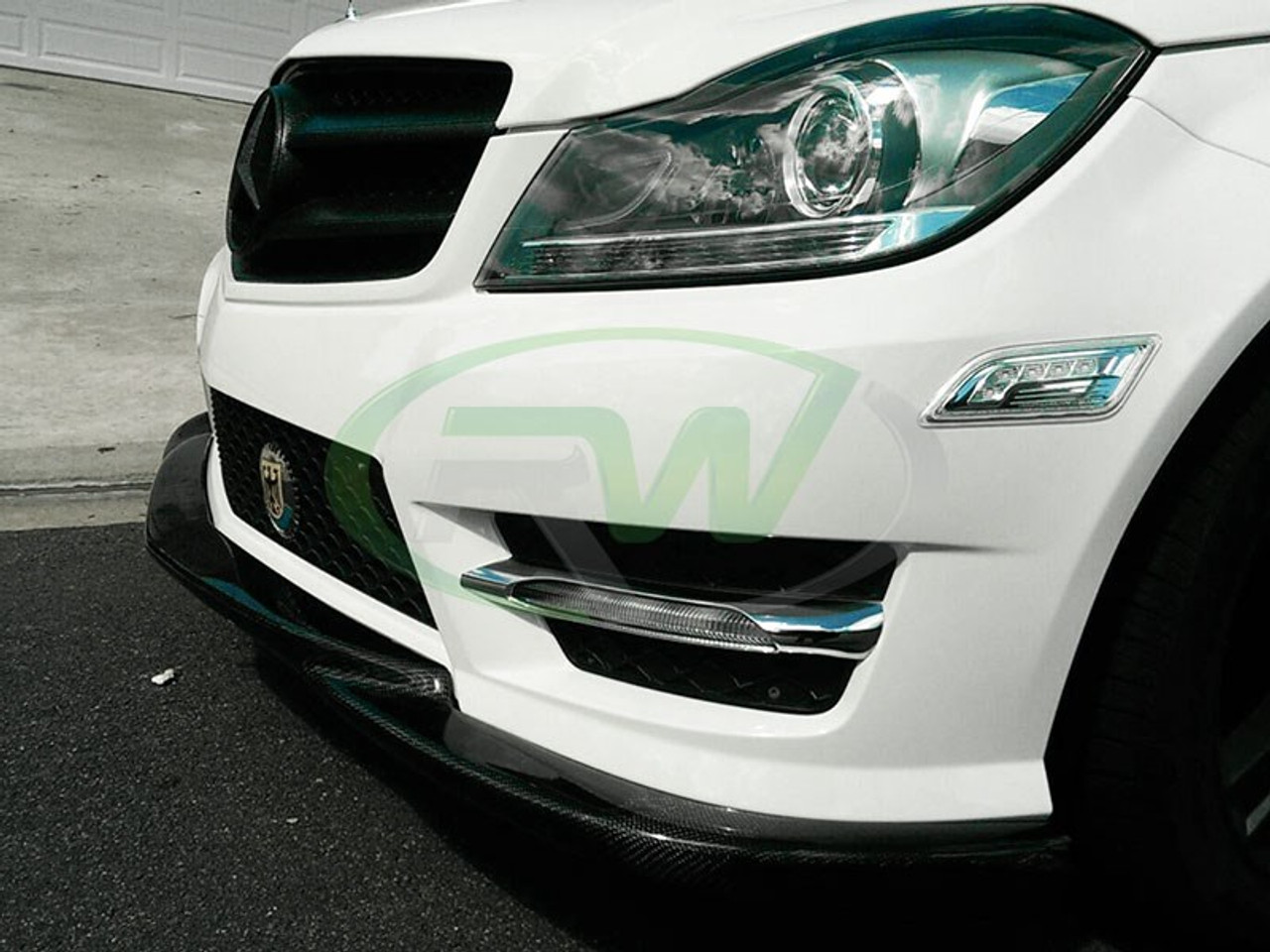 RW Carbon Mercedes W204 C Class Carbon Fiber Front Lip