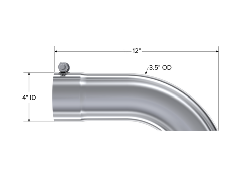 No Longer Available - MBRP Universal Tip 3.5in O.D. Turn Down 3.5in inlet 12 length