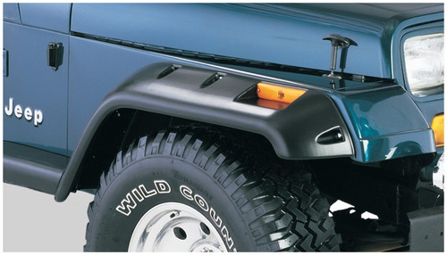 Bushwacker 87-95 Jeep Wrangler Cutout Style Flares 2pc Cutting Optional Not Renegade - Black 10057-07