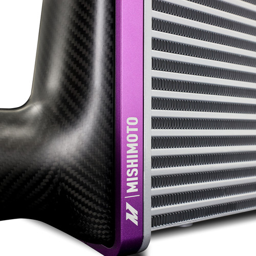 No Longer Available - Mishimoto Universal Carbon Fiber Intercooler - Matte Tanks - 450mm Silver Core - S-Flow - R V-Band