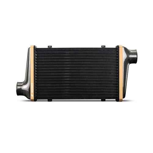 No Longer Available - Mishimoto Universal Carbon Fiber Intercooler - Gloss Tanks - 600mm Silver Core - C-Flow - BK V-Band