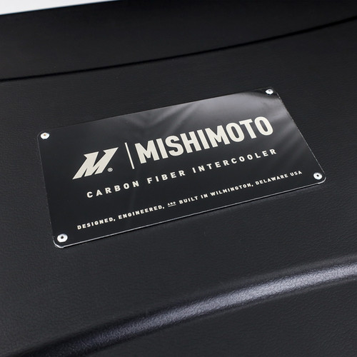 No Longer Available - Mishimoto Universal Carbon Fiber Intercooler - Gloss Tanks - 525mm Silver Core - S-Flow - GR V-Band