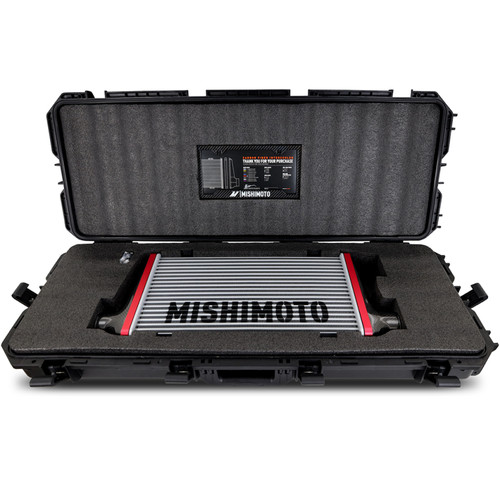 No Longer Available - Mishimoto Universal Carbon Fiber Intercooler - Gloss Tanks - 450mm Black Core - S-Flow - G V-Band