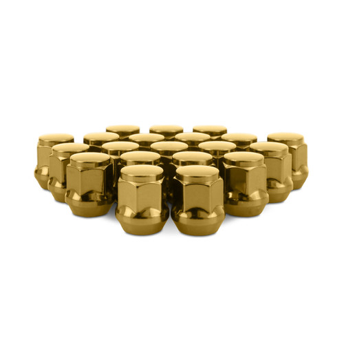 No Longer Available - Mishimoto Steel Acorn Lug Nuts M12 x 1.5 - 20pc Set - Gold