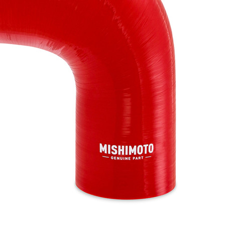 No Longer Available - Mishimoto Silicone Reducer Coupler 90 Degree 2in to 2.5in - Red