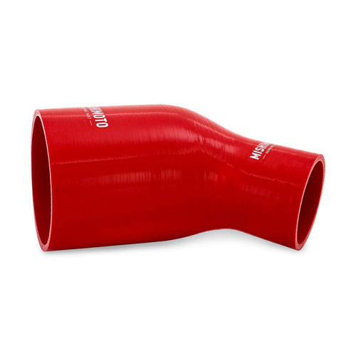 No Longer Available - Mishimoto Silicone Reducer Coupler 45 Degree 2.5in to 4in - Red