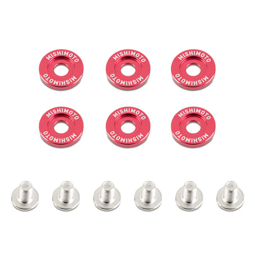 No Longer Available - Mishimoto Small Fender Washer Kit (6pcs) - Red