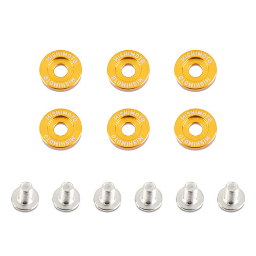 No Longer Available - Mishimoto Small Fender Washer Kit (6pcs) - Gold