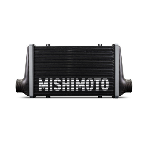 No Longer Available - Mishimoto Universal Carbon Fiber Intercooler - Matte Tanks - 525mm Silver Core - C-Flow - DG V-Band