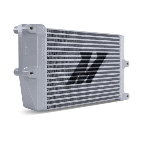 No Longer Available - Mishimoto Heavy-Duty Oil Cooler - 10in. Opposite-Side Outlets - Silver