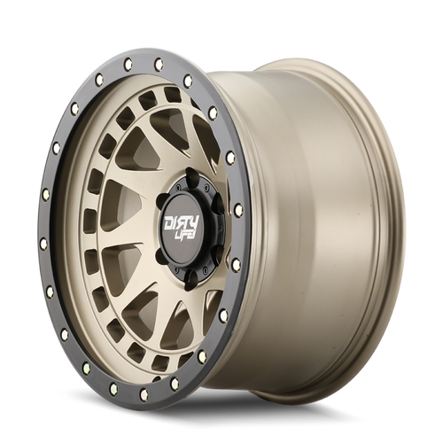 Dirty Life 9311 Enigma Pro 17x9/8x170 BP/-12mm Offset/130.8mm Hub Satin Gold Wheel - Beadlock