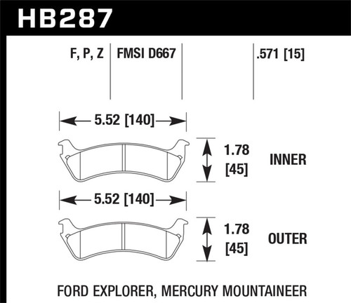 Hawk Performance Ceramic Street Brake Pads HB287Z.571