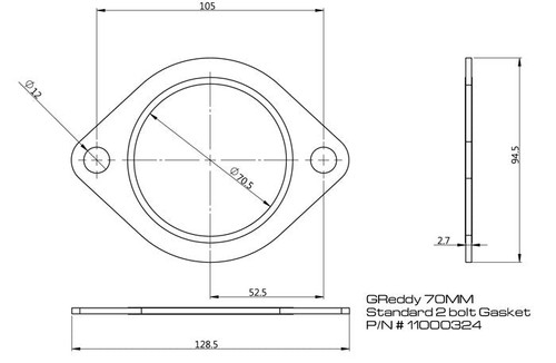 GReddy 70mm Exhaust System Gasket (Round Bolt Holes)