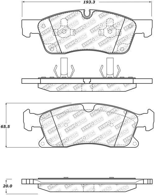 StopTech Street Select Brake Pads w/Hardware - Front 305.16290